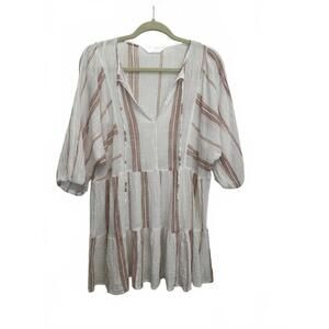 Primark Cares  Organic Cotton Lightweight Striped Women's Top Neck SIZE L